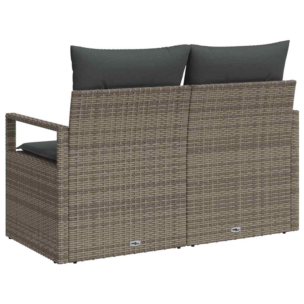 Tuinbank met kussen 120 x 62 x 69 cm poly rattan