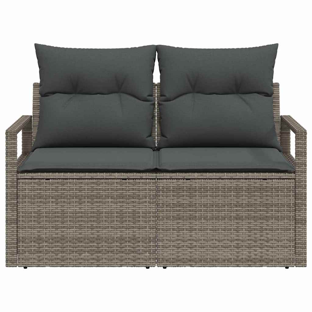 Tuinbank met kussen 120 x 62 x 69 cm poly rattan