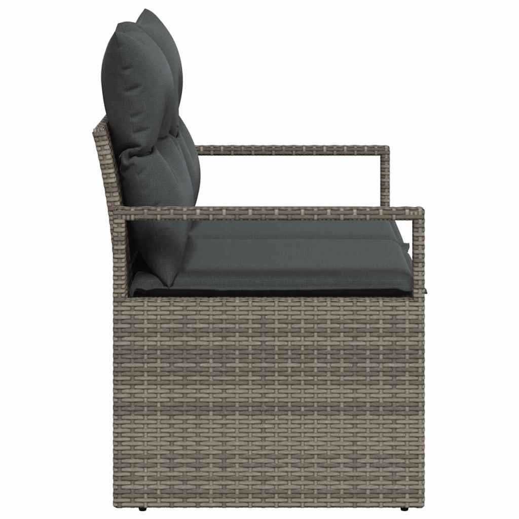 Tuinbank met kussen 120 x 62 x 69 cm poly rattan
