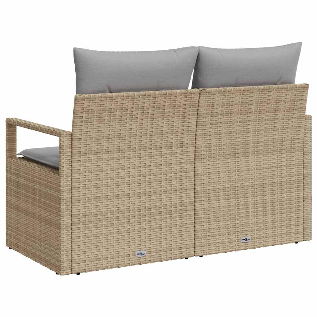 Tuinbank met kussen 120 x 62 x 69 cm poly rattan