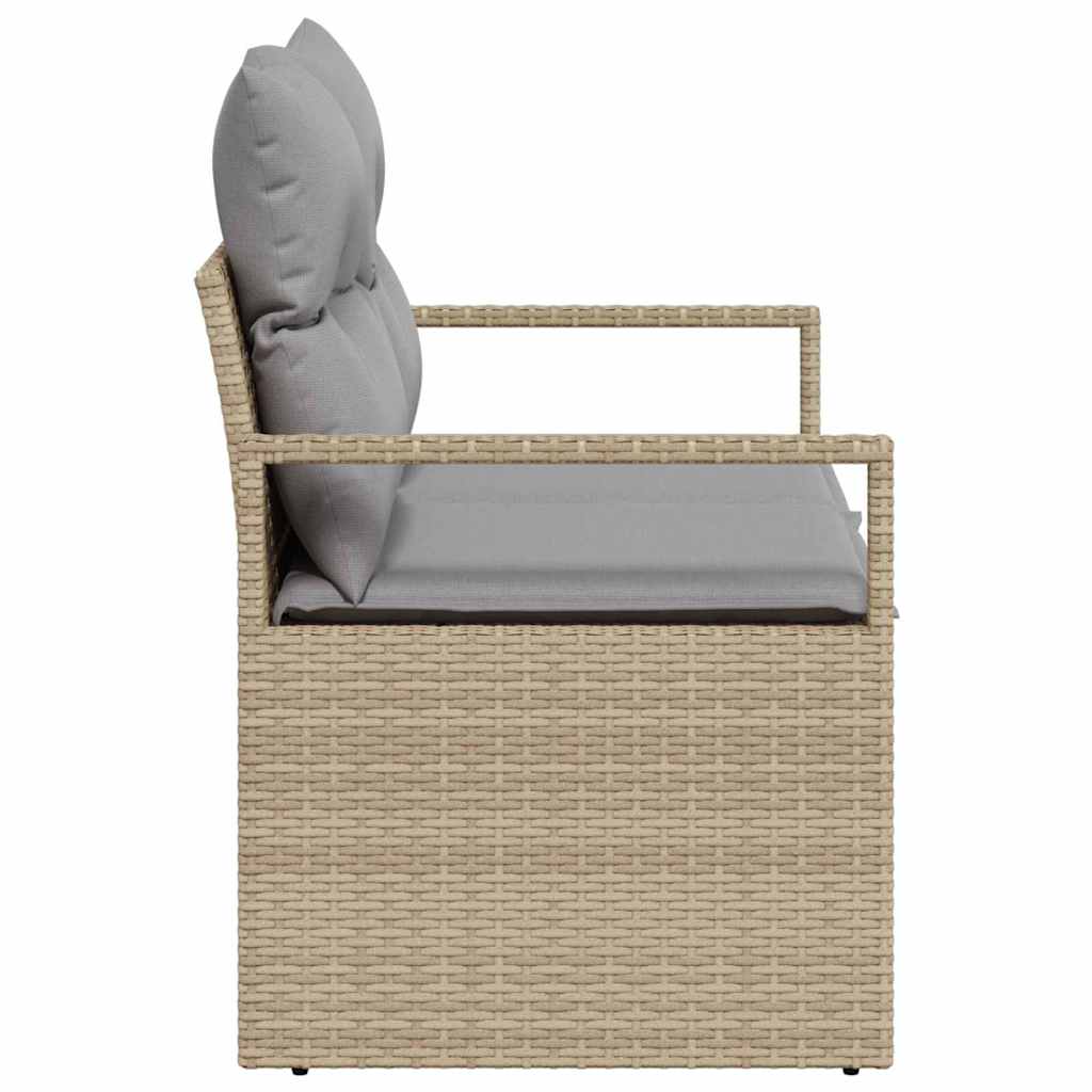 Tuinbank met kussen 120 x 62 x 69 cm poly rattan