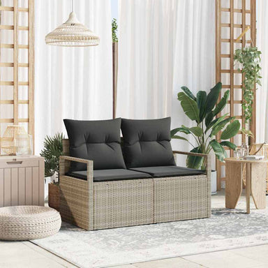 Tuinbank met kussen 120 x 62 x 69 cm poly rattan