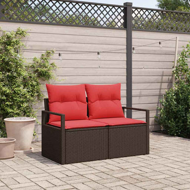 Tuinbank met kussen 120 x 62 x 69 cm poly rattan
