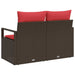 Tuinbank met kussen 120 x 62 x 69 cm poly rattan