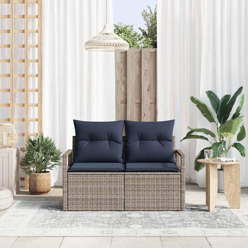 Tuinbank met kussen 120 x 62 x 69 cm poly rattan