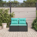 Tuinbank met kussen 120 x 62 x 69 cm poly rattan
