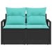 Tuinbank met kussen 120 x 62 x 69 cm poly rattan