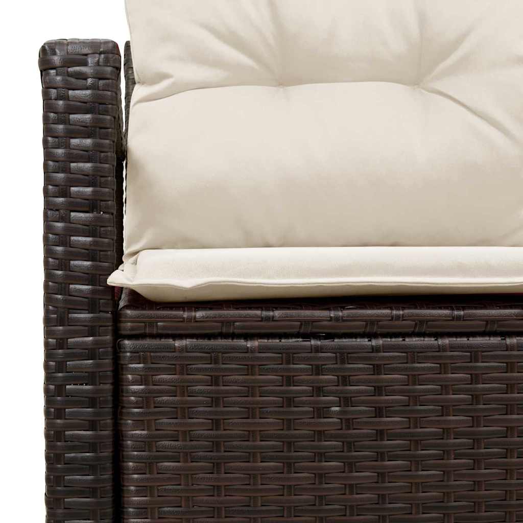 Tuinbank met kussen met opslag 120 x 62 x 69 cm poly rattan