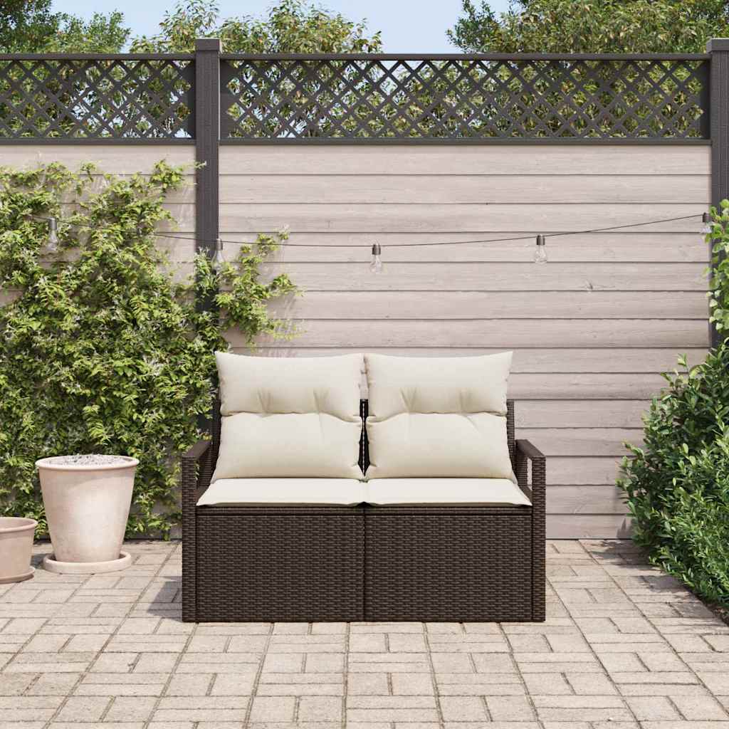 Tuinbank met kussen met opslag 120 x 62 x 69 cm poly rattan