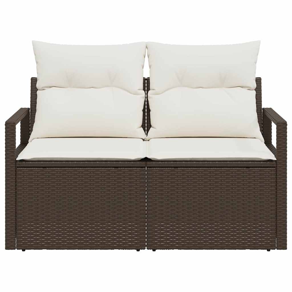 Tuinbank met kussen met opslag 120 x 62 x 69 cm poly rattan