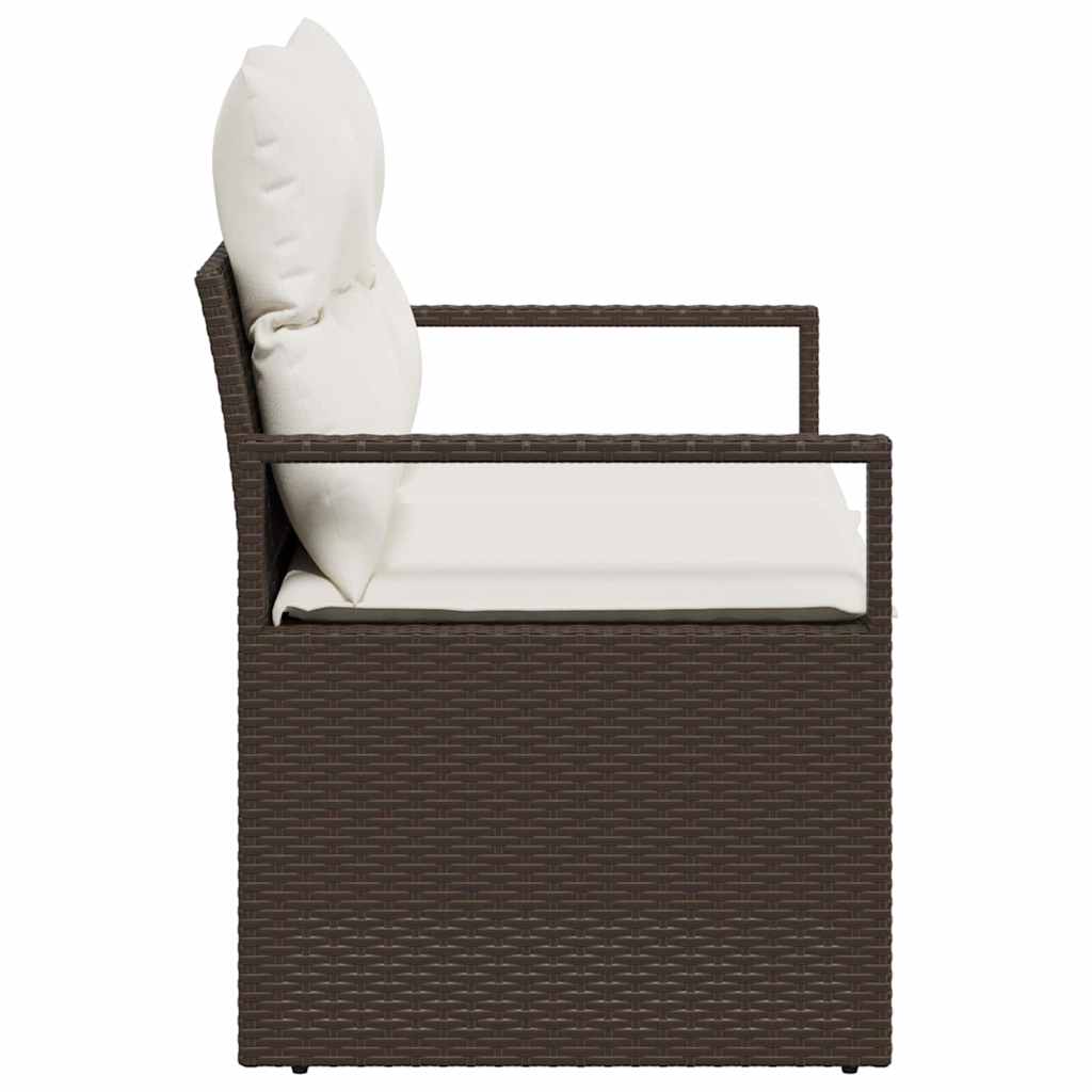 Tuinbank met kussen met opslag 120 x 62 x 69 cm poly rattan