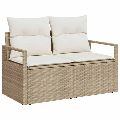 Tuinbank met kussen met opslag 120 x 62 x 69 cm poly rattan