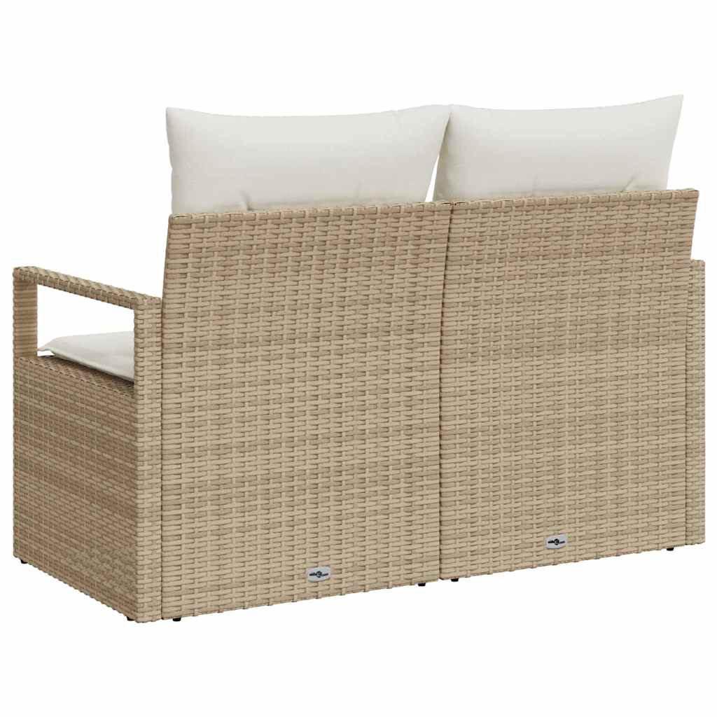 Tuinbank met kussen met opslag 120 x 62 x 69 cm poly rattan