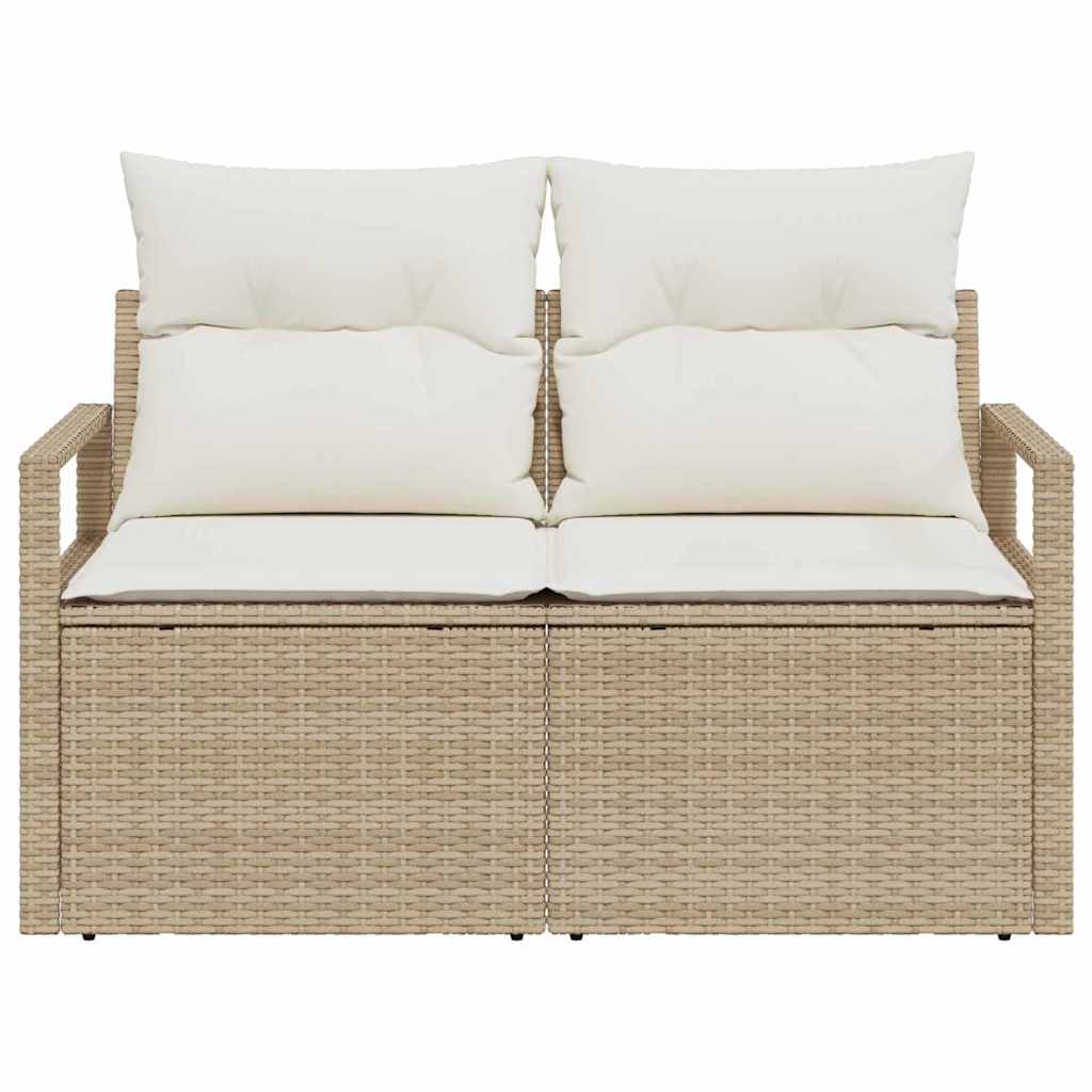 Tuinbank met kussen met opslag 120 x 62 x 69 cm poly rattan
