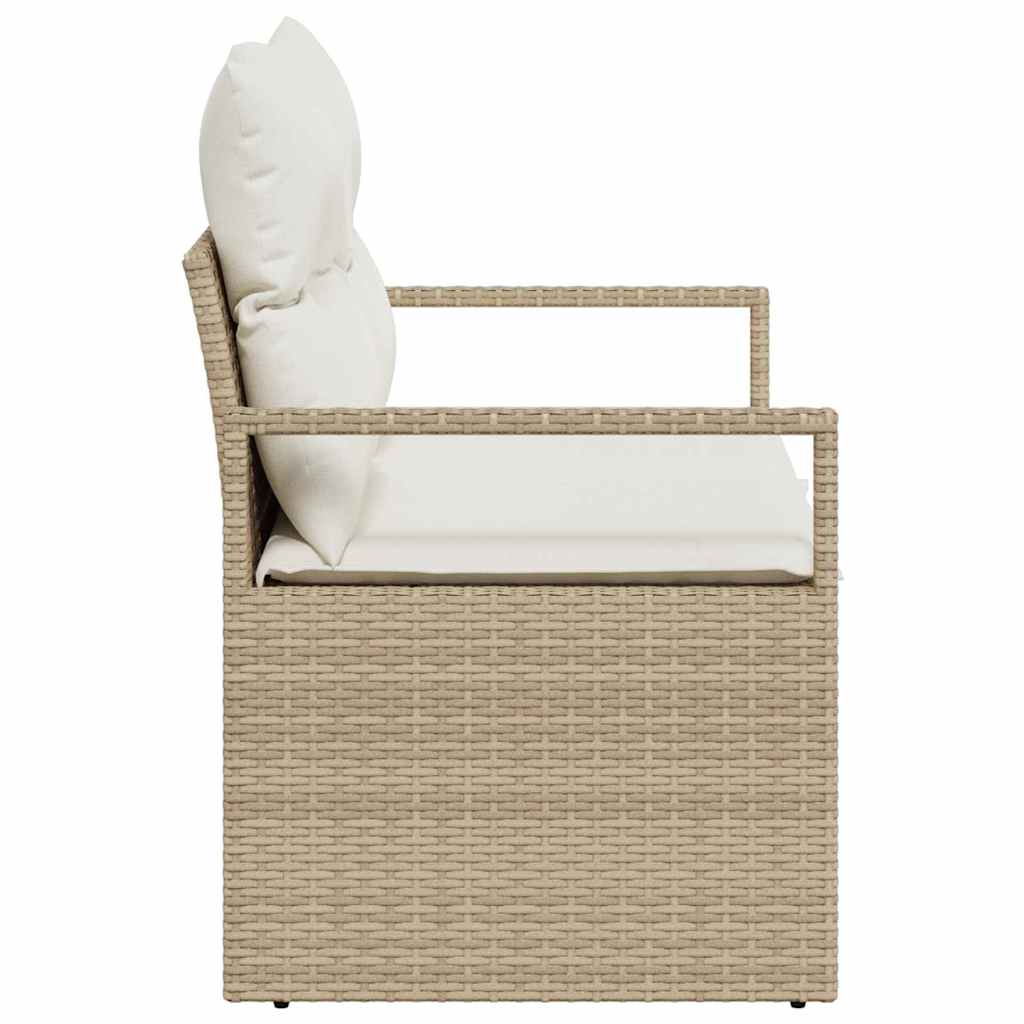 Tuinbank met kussen met opslag 120 x 62 x 69 cm poly rattan
