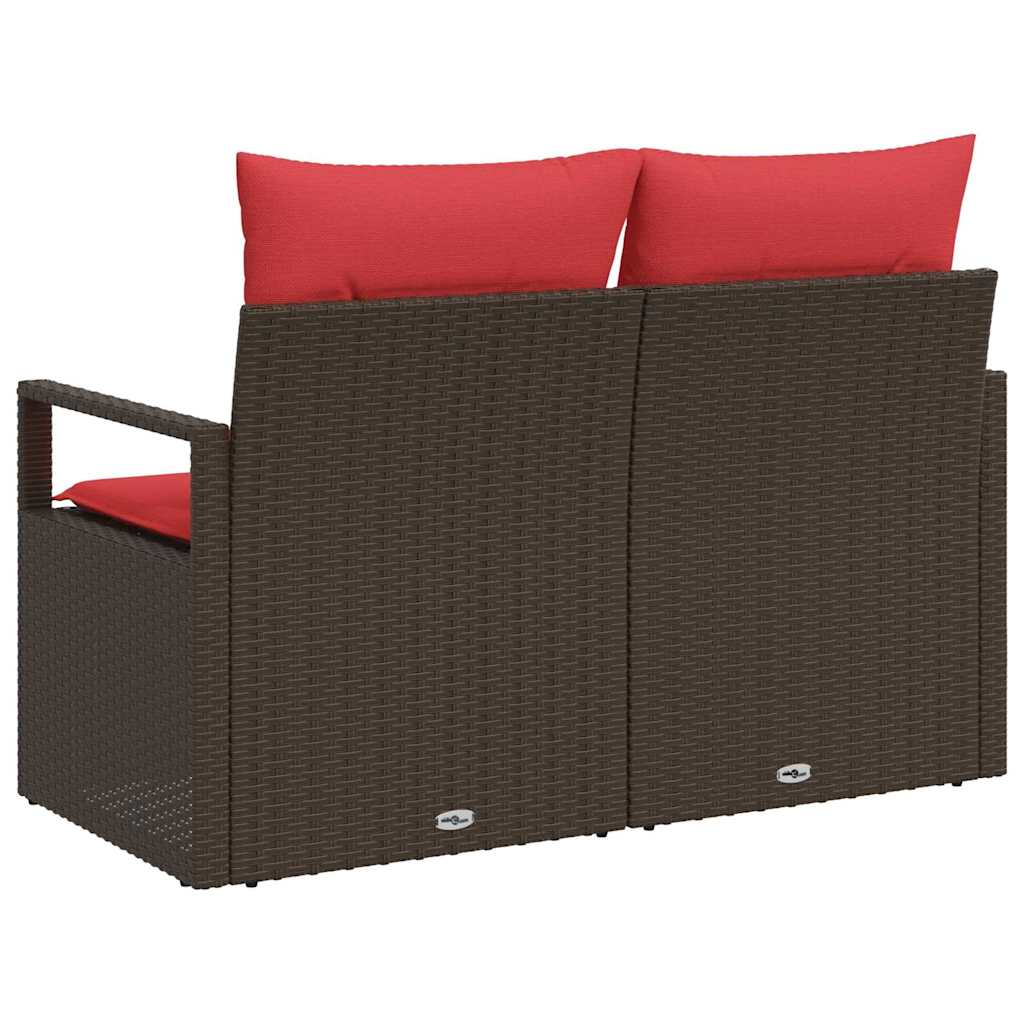 Tuinbank met kussen met opslag 120 x 62 x 69 cm poly rattan