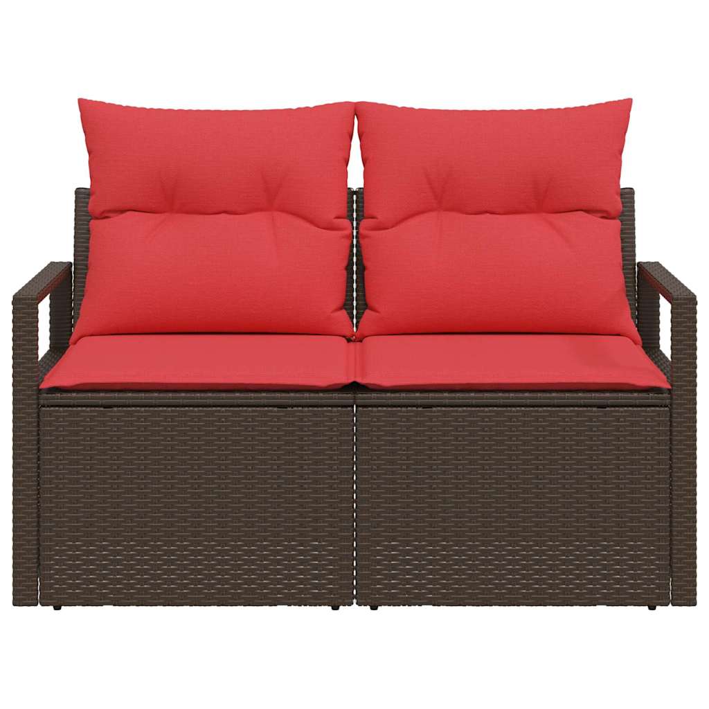 Tuinbank met kussen met opslag 120 x 62 x 69 cm poly rattan