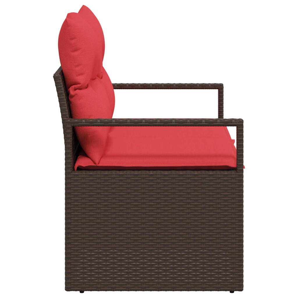 Tuinbank met kussen met opslag 120 x 62 x 69 cm poly rattan