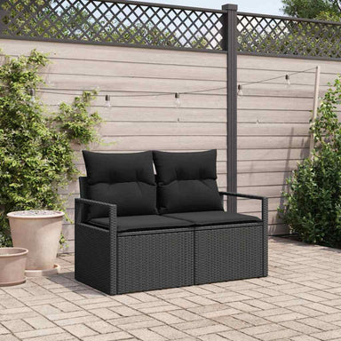 Tuinbank met kussen met opslag 120 x 62 x 69 cm poly rattan