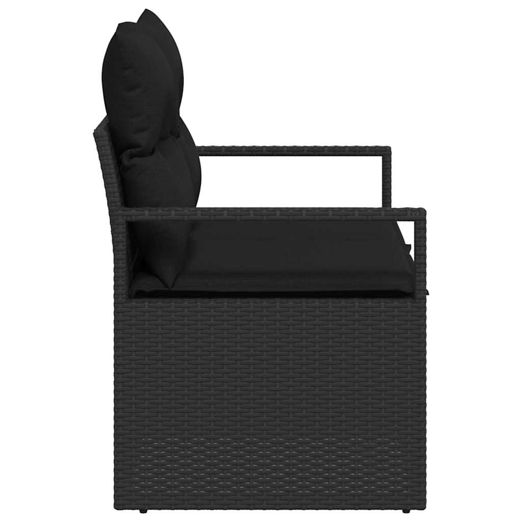 Tuinbank met kussen met opslag 120 x 62 x 69 cm poly rattan