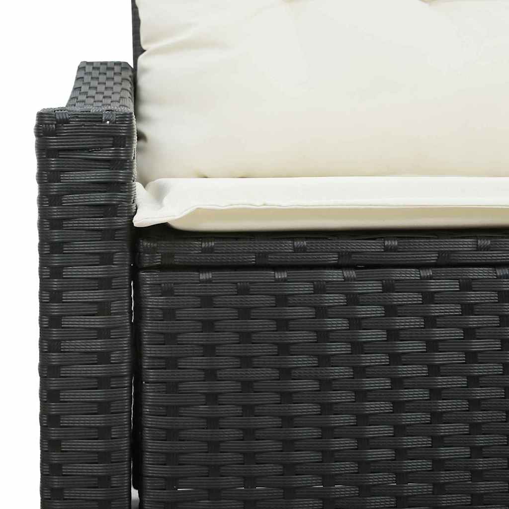 Tuinbank met kussen 123 x 62 x 69 cm poly rattan
