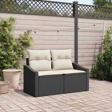 Tuinbank met kussen 123 x 62 x 69 cm poly rattan