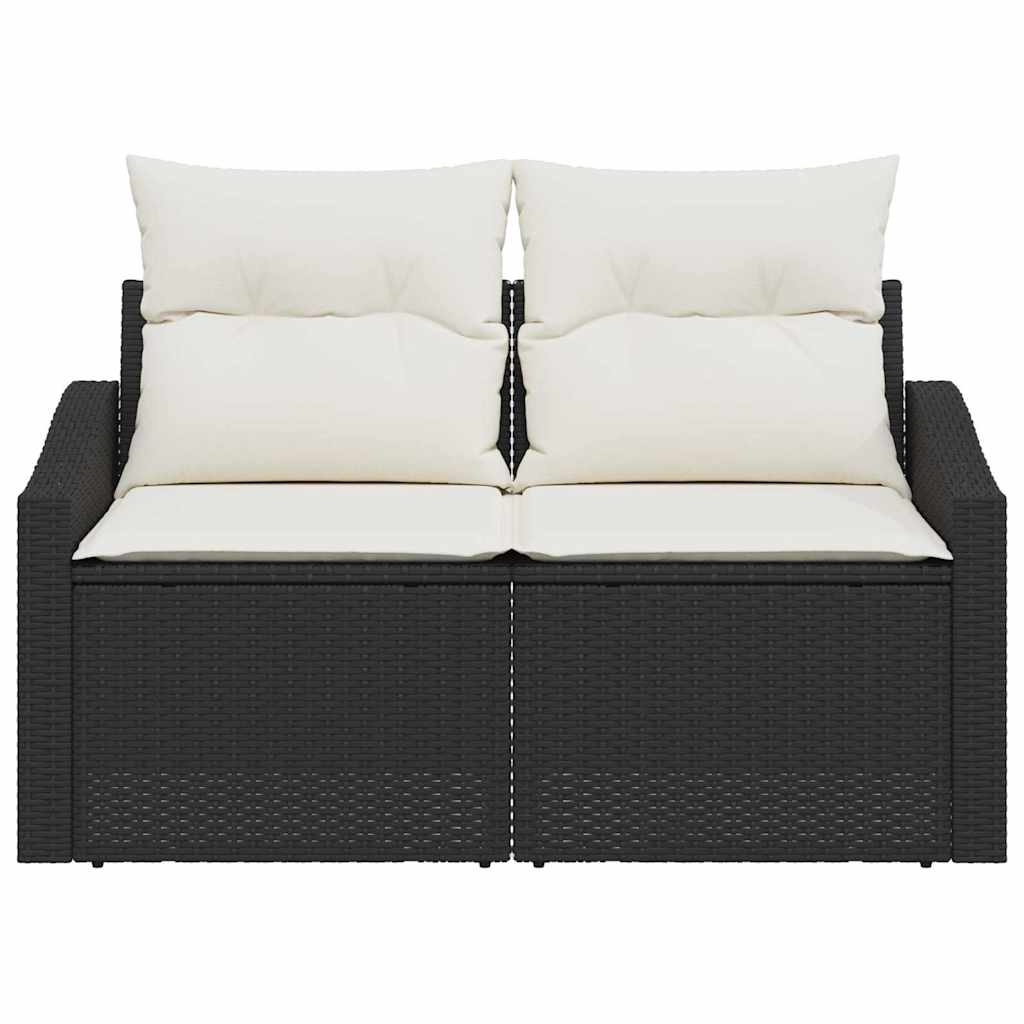 Tuinbank met kussen 123 x 62 x 69 cm poly rattan