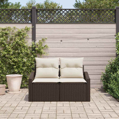 Tuinbank met kussen 123 x 62 x 69 cm poly rattan