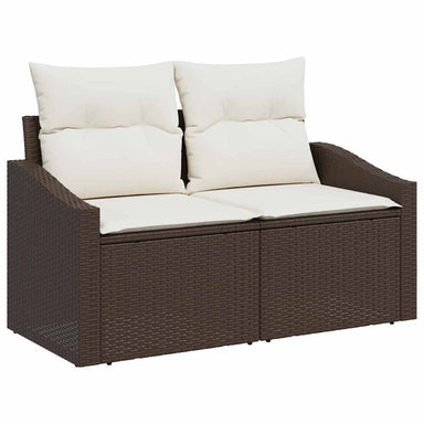 Tuinbank met kussen 123 x 62 x 69 cm poly rattan