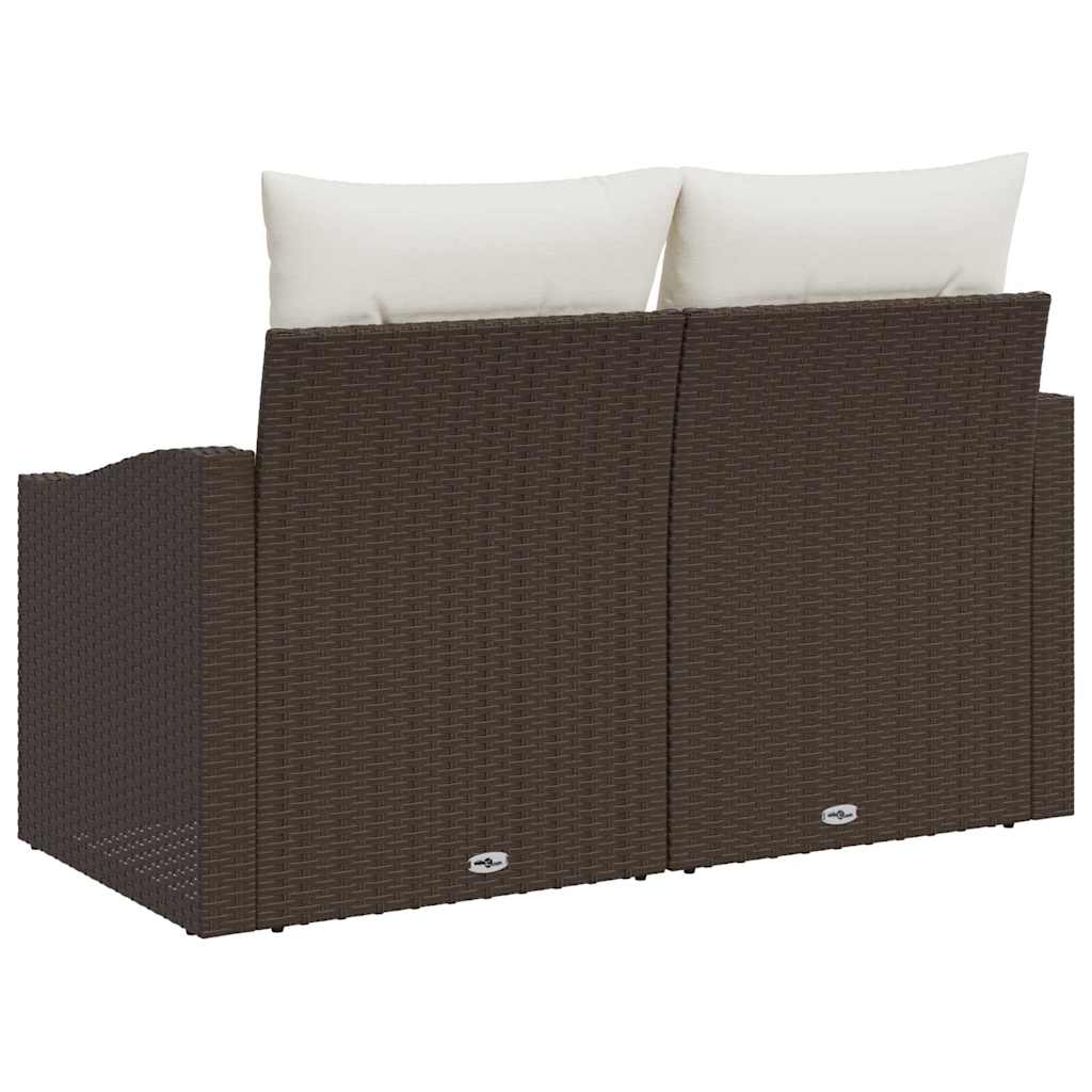 Tuinbank met kussen 123 x 62 x 69 cm poly rattan