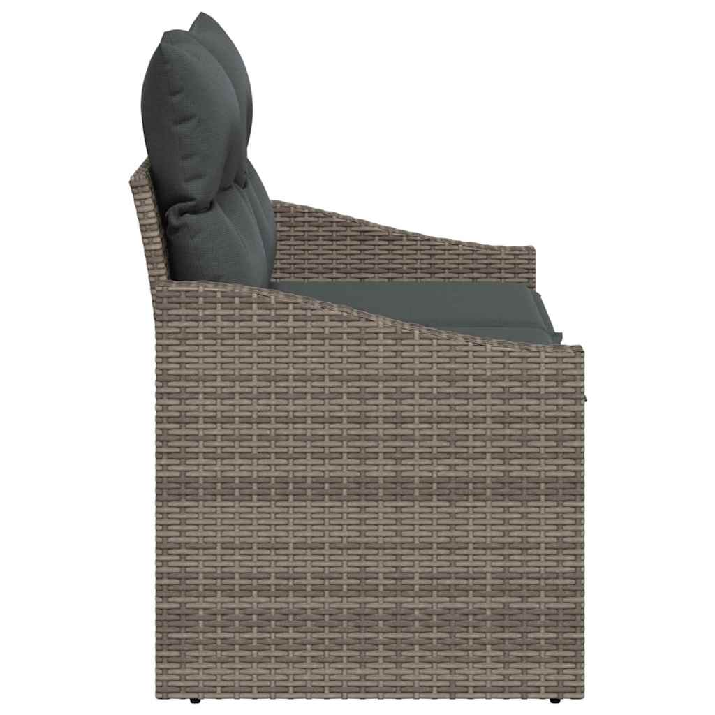 Tuinbank met kussen 123 x 62 x 69 cm poly rattan