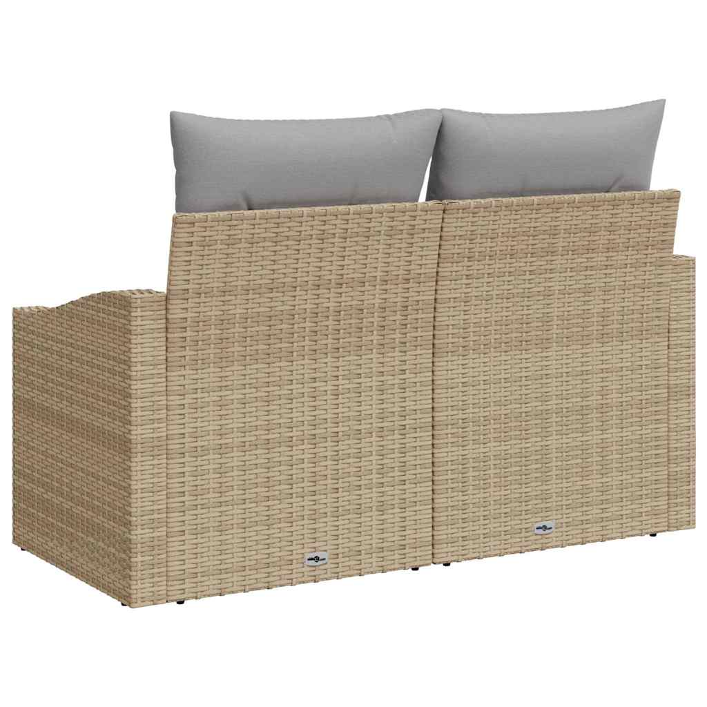 Tuinbank met kussen 123 x 62 x 69 cm poly rattan