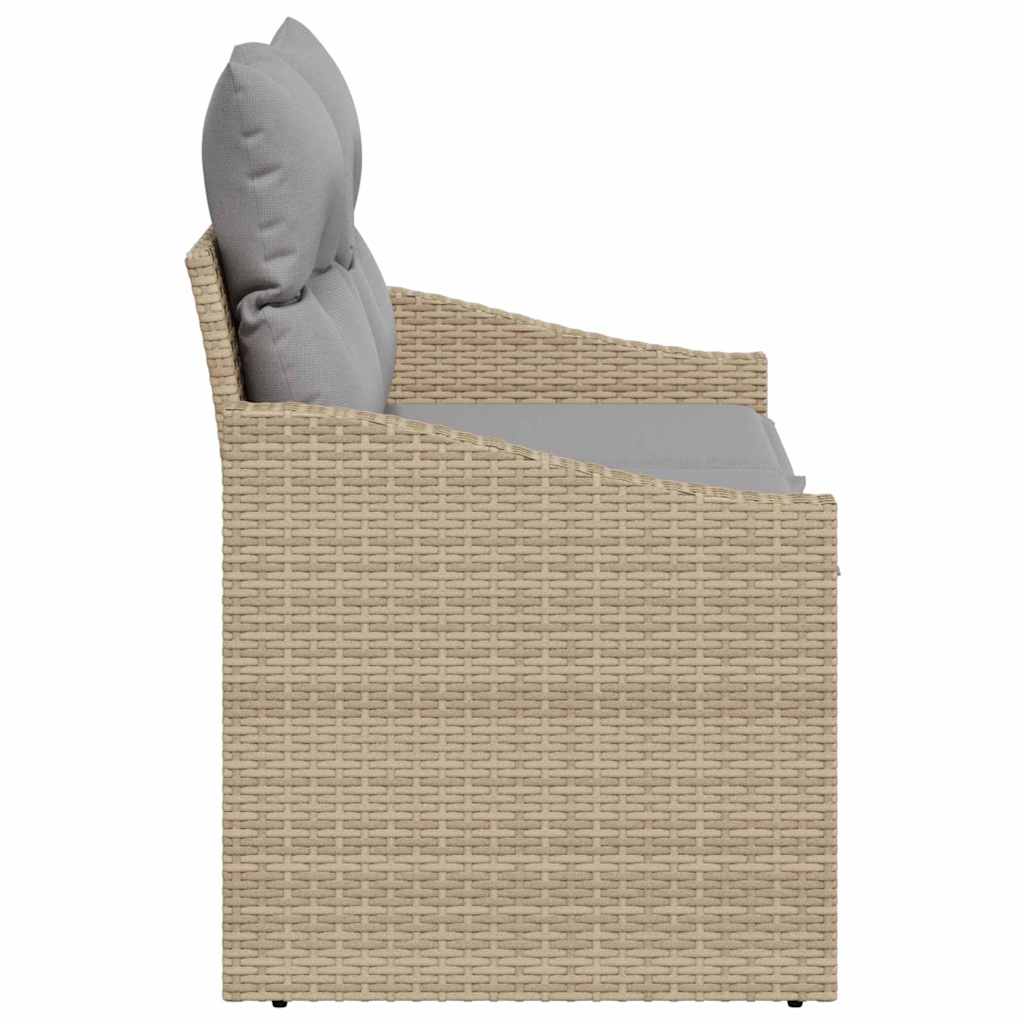 Tuinbank met kussen 123 x 62 x 69 cm poly rattan
