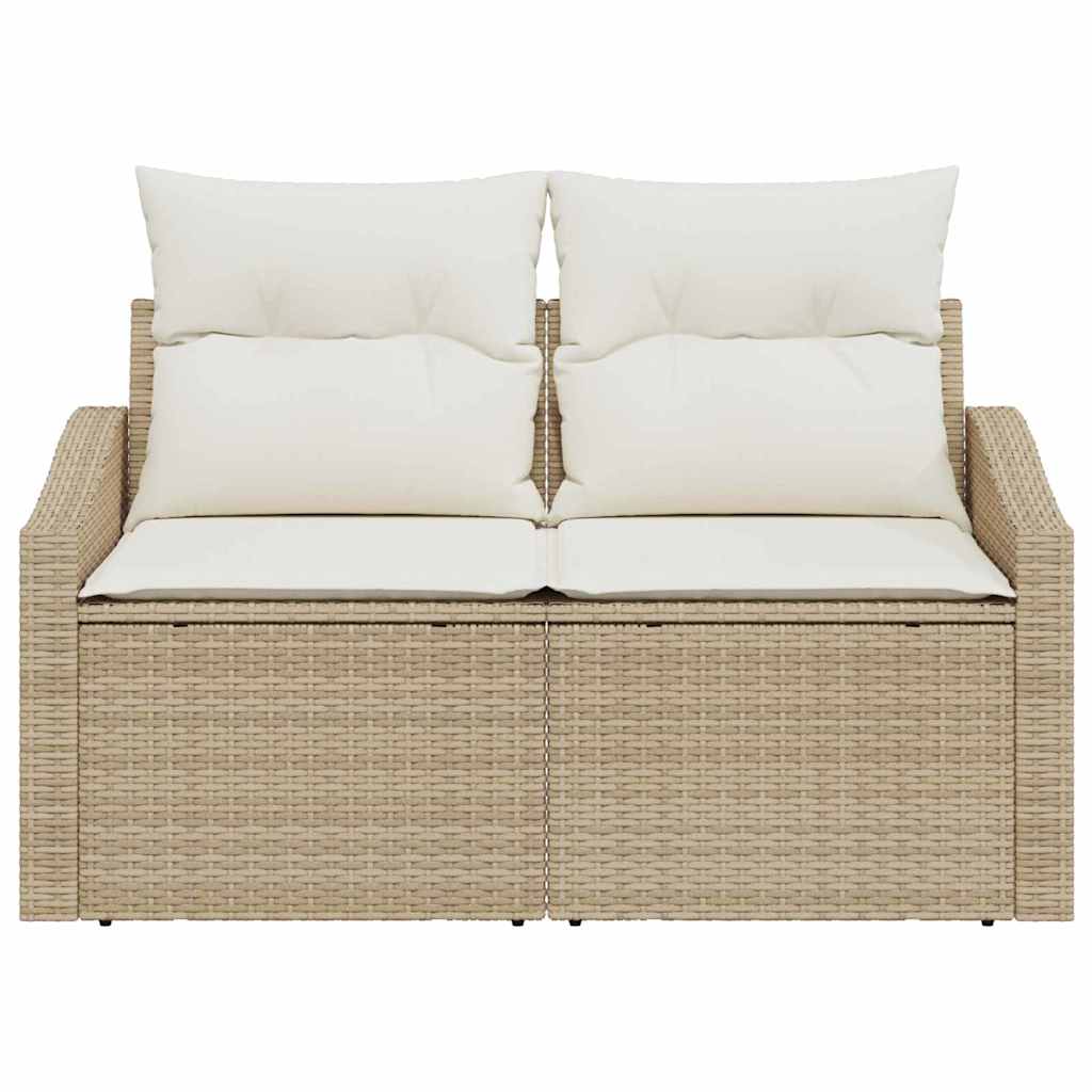 Tuinbank met kussen 123 x 62 x 69 cm poly rattan