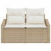 Tuinbank met kussen 123 x 62 x 69 cm poly rattan