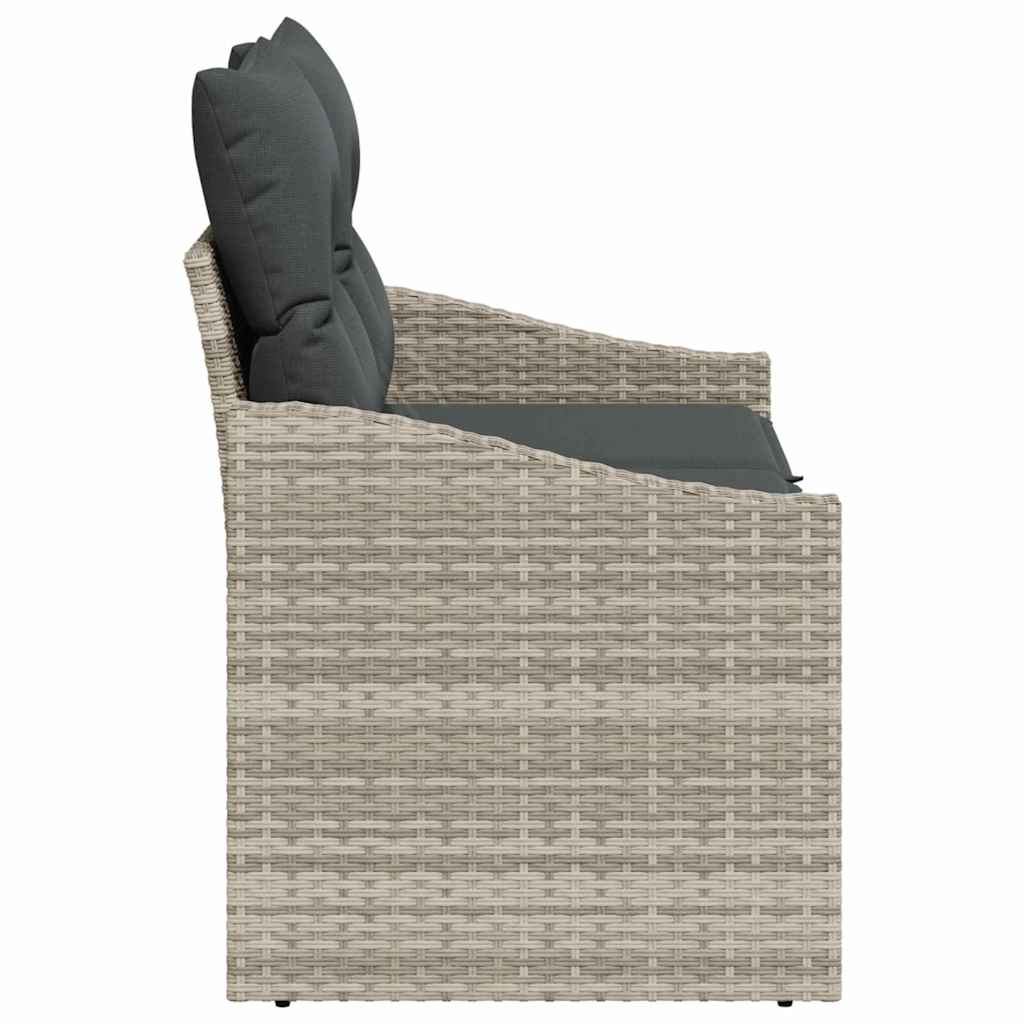 Tuinbank met kussen 123 x 62 x 69 cm poly rattan