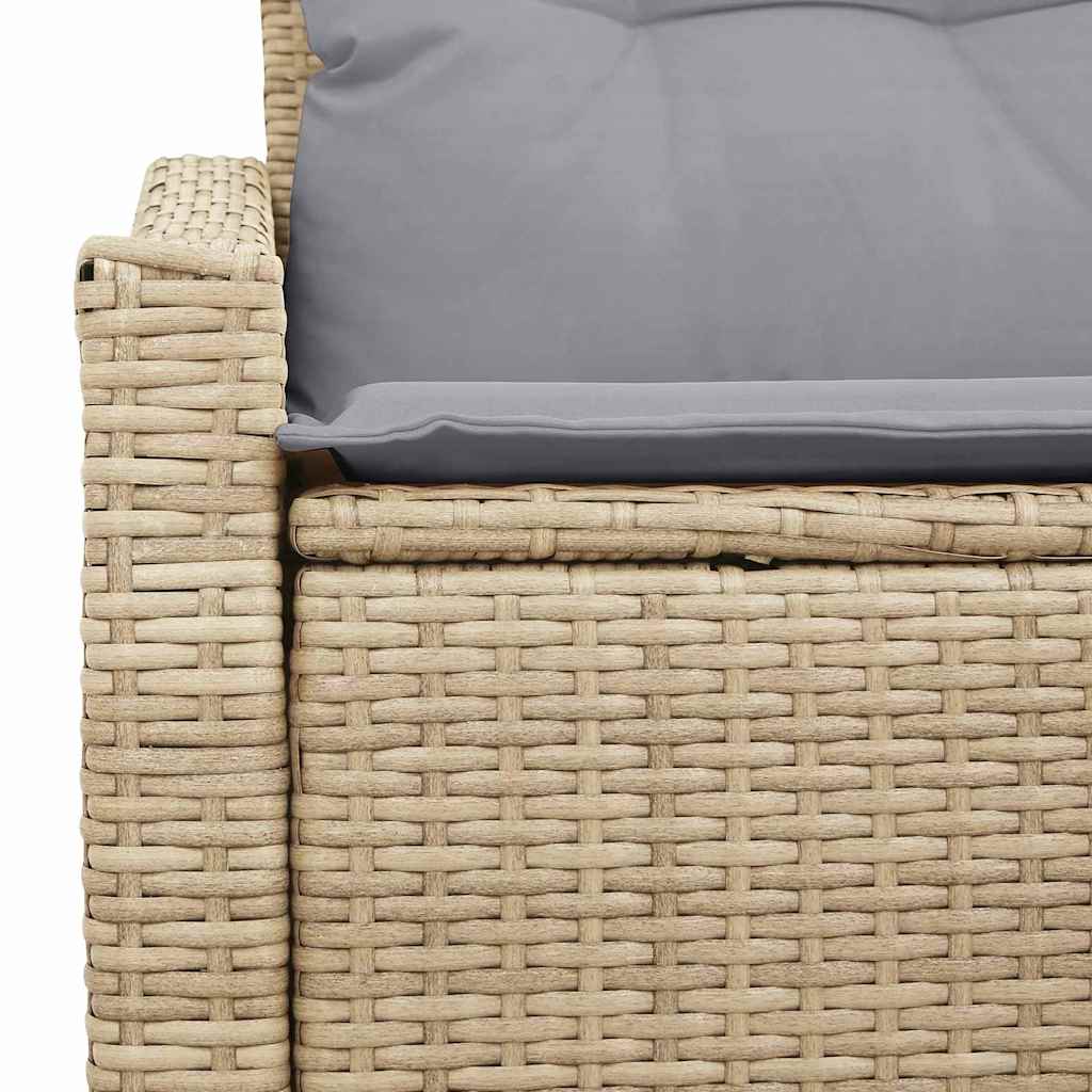 Tuinbank met kussen met opslag 123 x 62 x 69 cm poly rattan