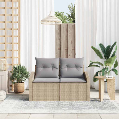 Tuinbank met kussen met opslag 123 x 62 x 69 cm poly rattan