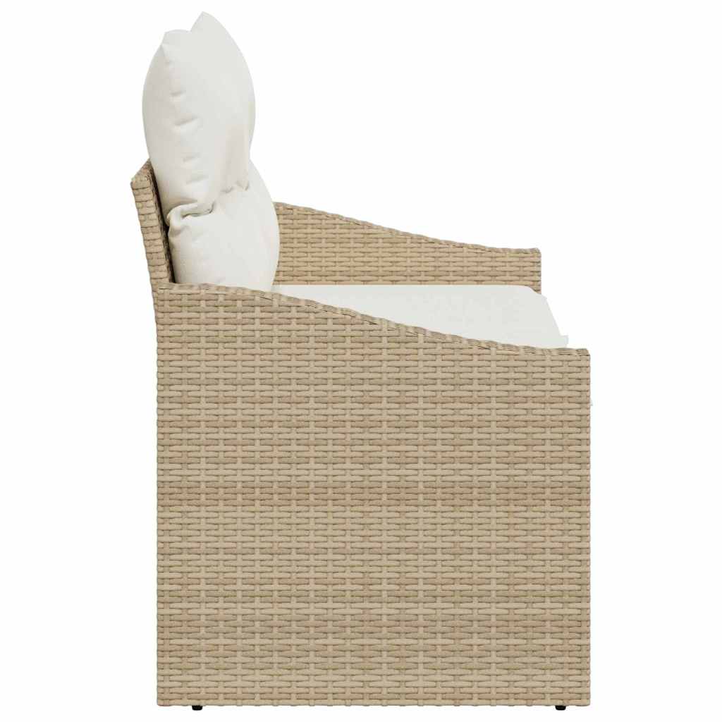 Tuinbank met kussen met opslag 123 x 62 x 69 cm poly rattan