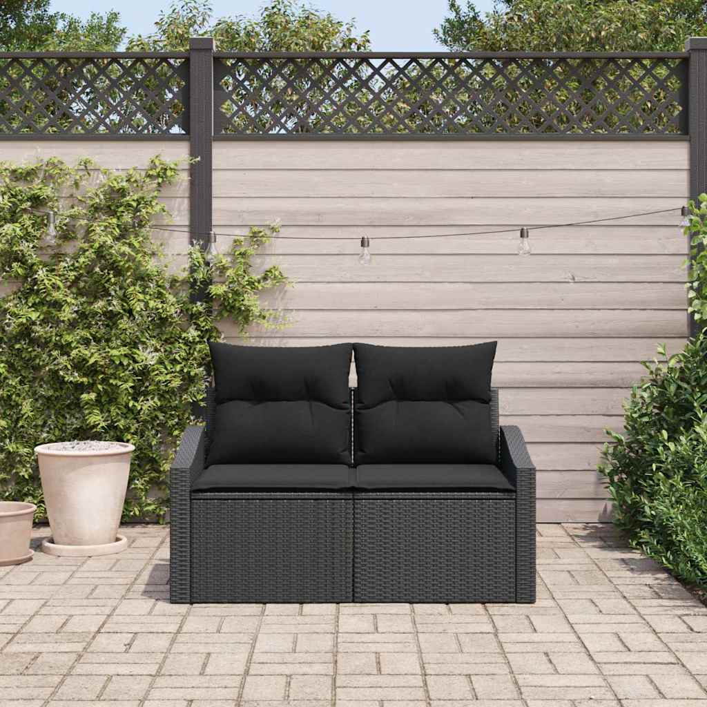 Tuinbank met kussen met opslag 123 x 62 x 69 cm poly rattan