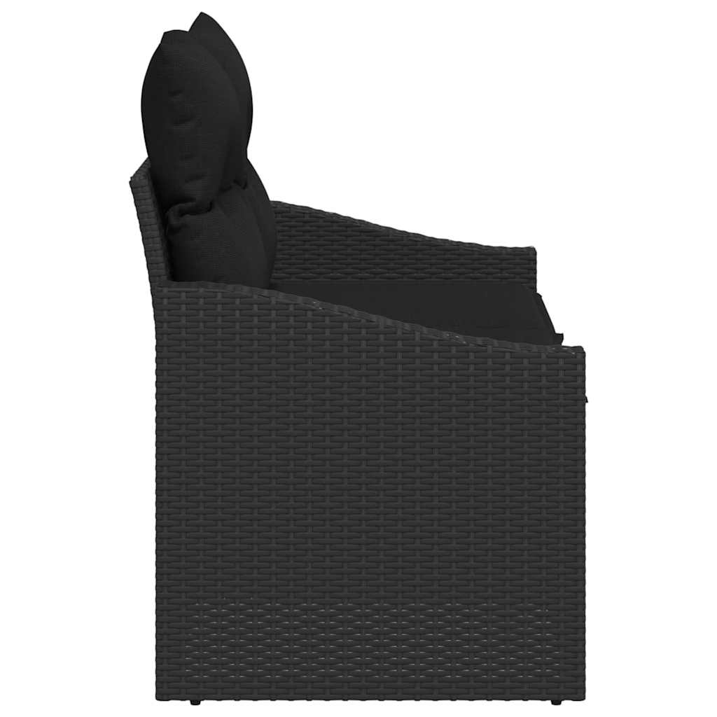 Tuinbank met kussen met opslag 123 x 62 x 69 cm poly rattan