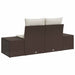 Tuinbank met kussen Bruin 184 x 62 x 69 cm poly rattan