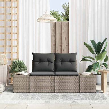 Tuinbank met kussen Grijs 184 x 62 x 69 cm poly rattan