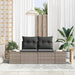 Tuinbank met kussen Grijs 184 x 62 x 69 cm poly rattan