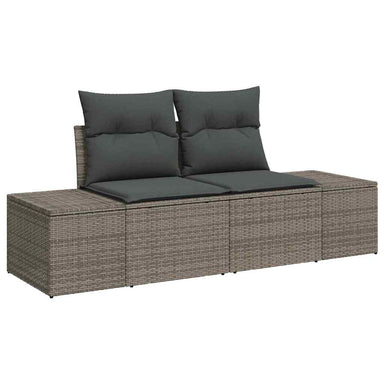 Tuinbank met kussen Grijs 184 x 62 x 69 cm poly rattan