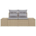 Tuinbank met kussen Beige 184 x 62 x 69 cm poly rattan