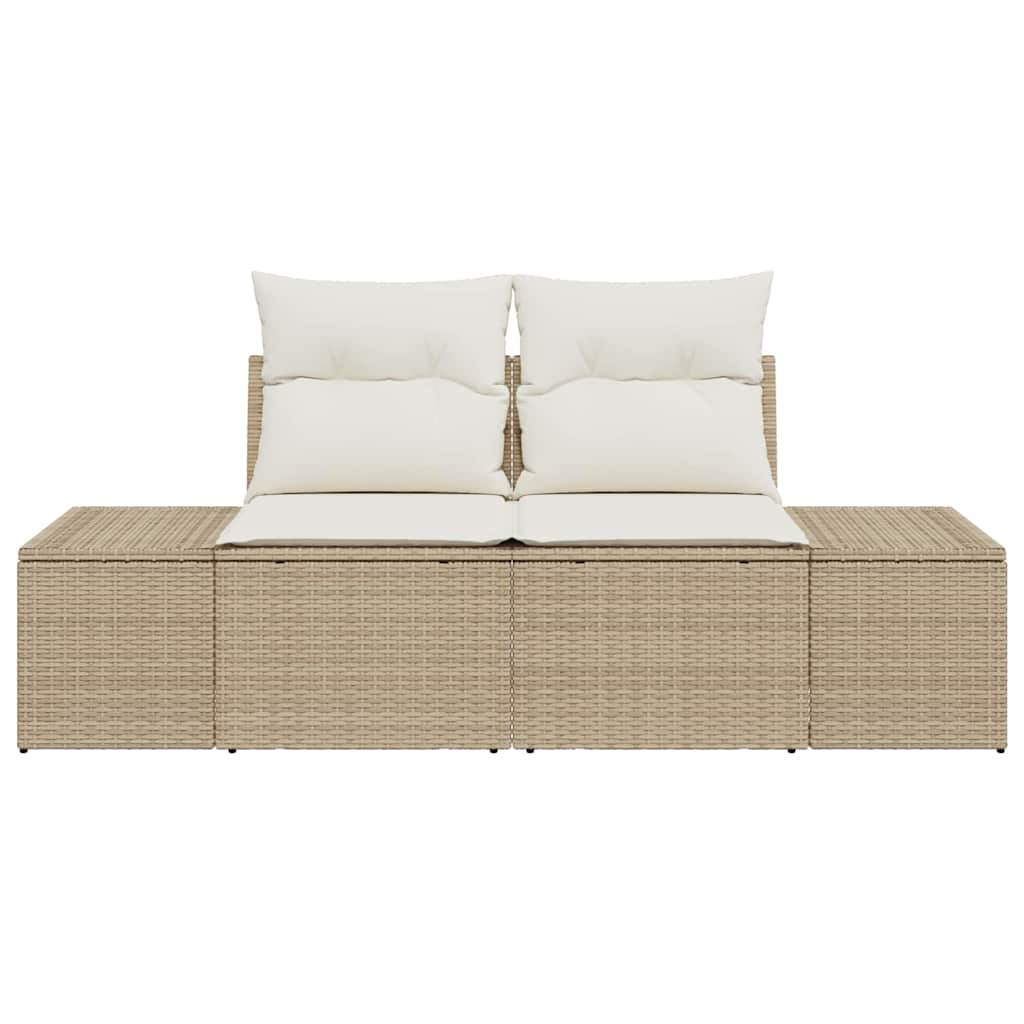 Tuinbank met kussen Beige 184 x 62 x 69 cm poly rattan