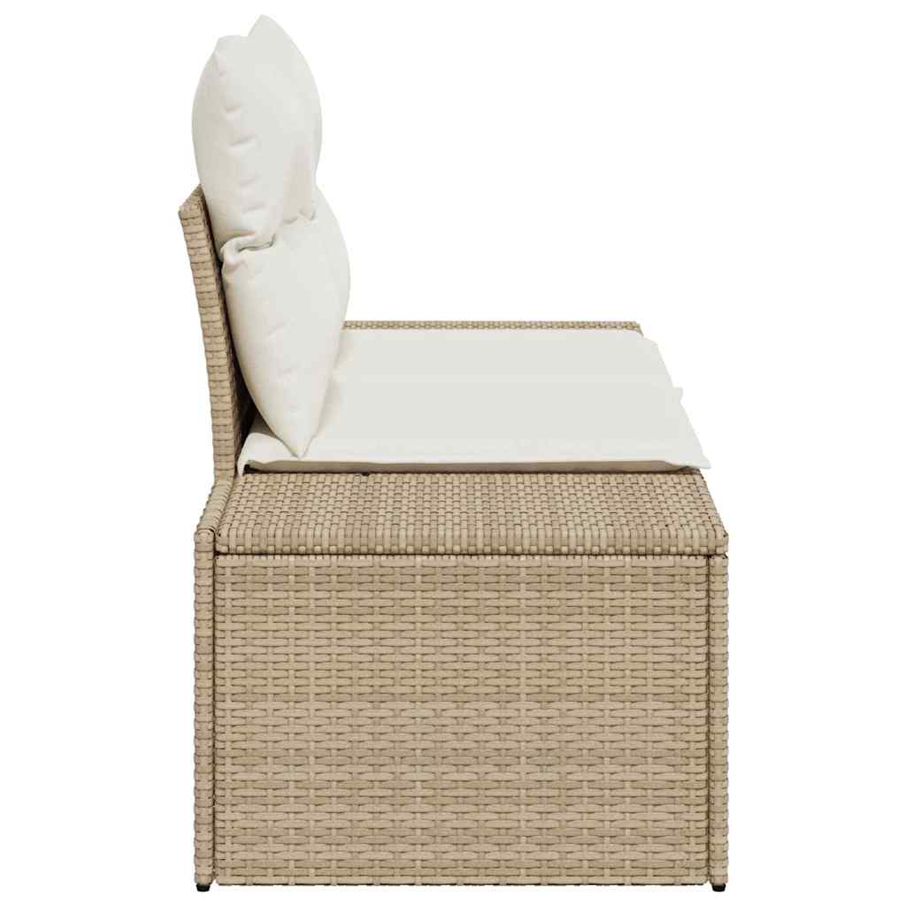 Tuinbank met kussen Beige 184 x 62 x 69 cm poly rattan