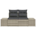 Tuinbank met kussen Grijs 184 x 62 x 69 cm poly rattan