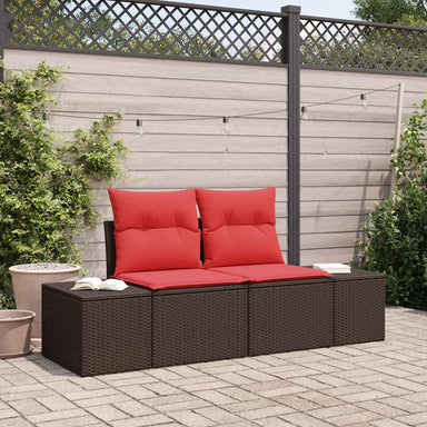 Tuinbank met kussen 184 x 62 x 69 cm poly rattan